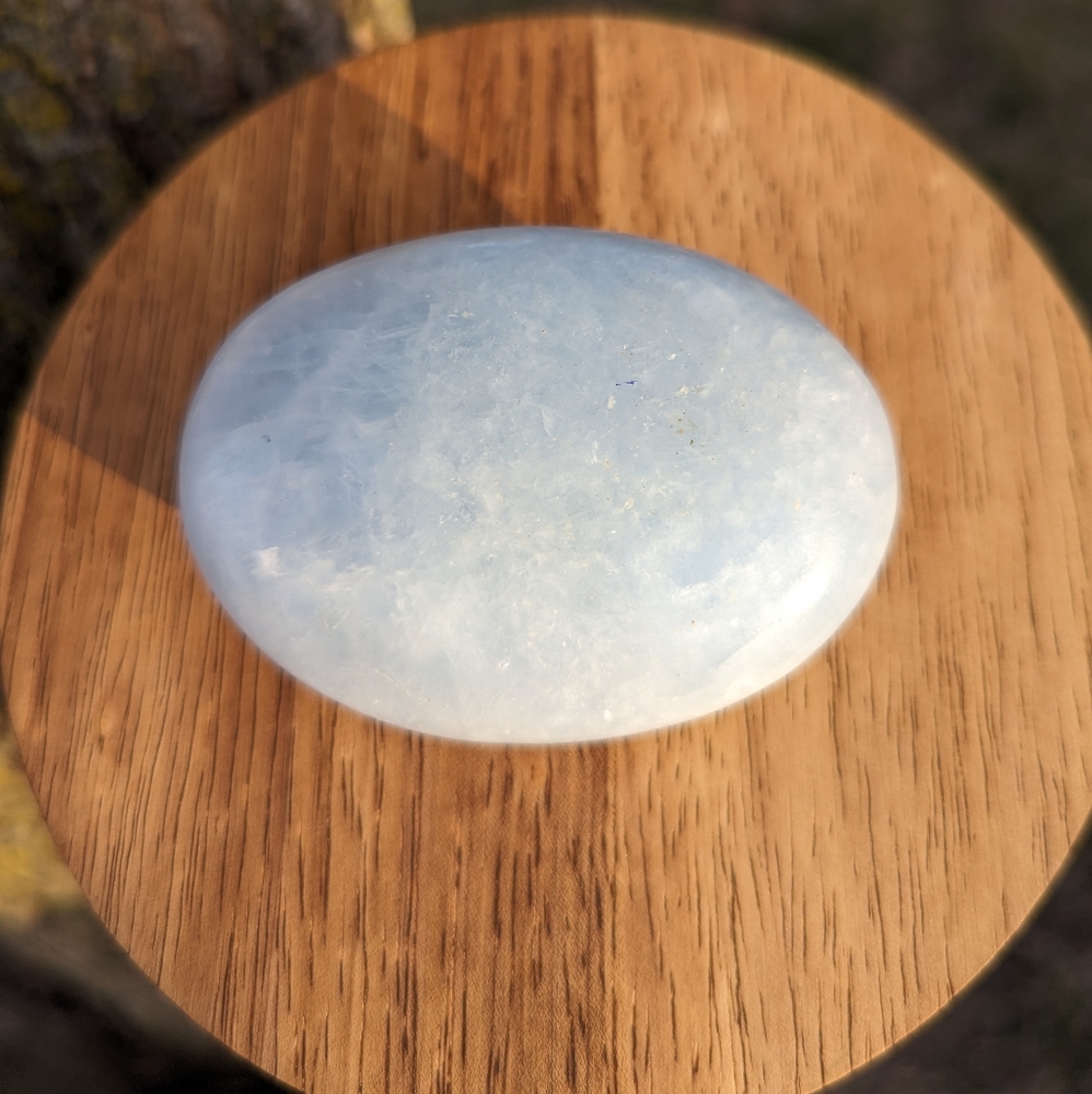 Blue Calcite Palm Stone